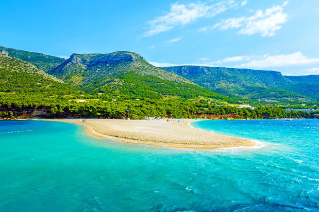 Famous Zlatni Rat Beach on Brač Island