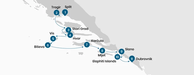 Supreme one way cruise from Split to Dubrovnik