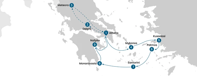 Greece Cruise Tour with Meteora & Delphi