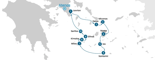 Crucero por las encantadoras islas Cícladas