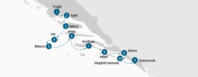 Supreme one way cruise from Split to Dubrovnik