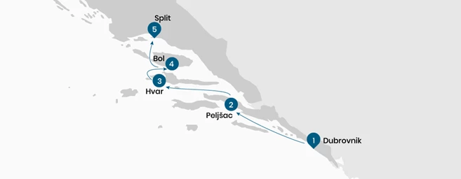 Mini one-way cruise from Dubrovnik to Split