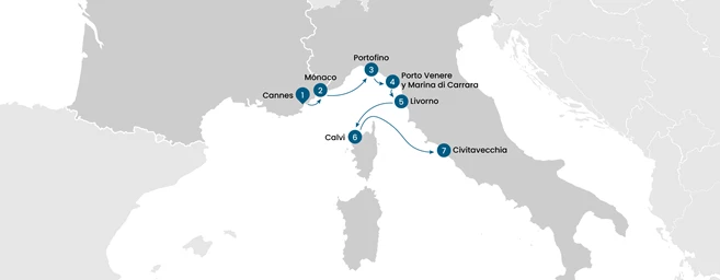 Crucero de lujo de Cannes a Roma