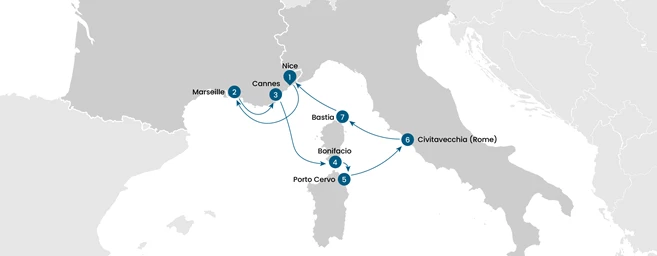 Mediterranean Yacht Journey: Nice, Corsica & Italy