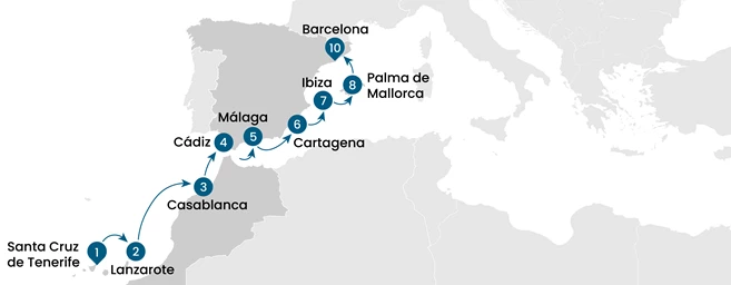 Spain and Morocco Discovery: Luxury Cruise from Tenerife to Barcelona