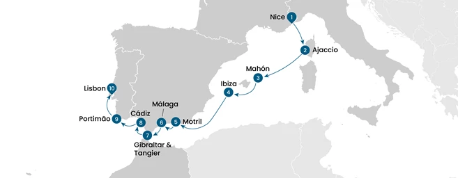 Sailing from the French Riviera to Portugal 