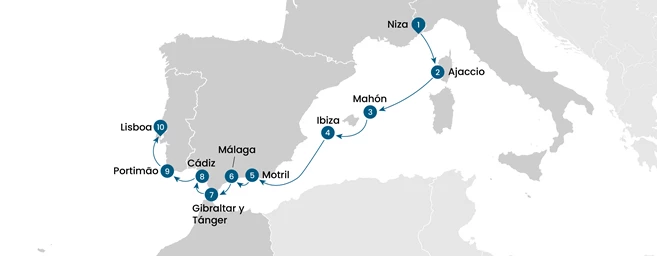 De la Riviera Francesa a Portugal a bordo del Star Clipper