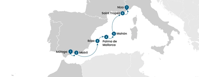 De Andalucía a la Riviera Francesa a bordo del Star Clipper