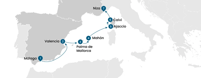 Crucero de Málaga a Niza con Baleares y Córcega