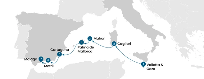 Sailing from Malta to Southern Spain