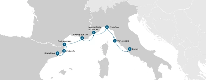 Crucero en vela de Barcelona a Roma