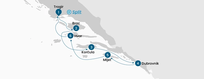 Jewels between Trogir & Dubrovnik – 6 Night Cruise