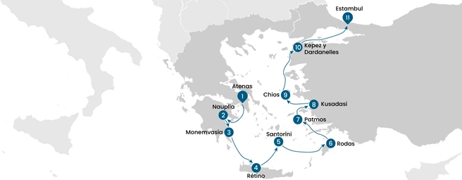 De Atenas a Estambul: Un crucero de lujo por el mar Egeo 