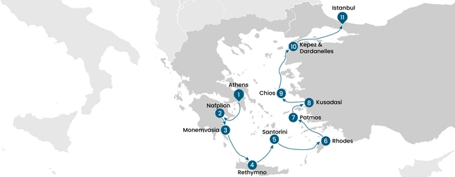 From Athens to Istanbul: An Aegean Luxury Yacht Cruise