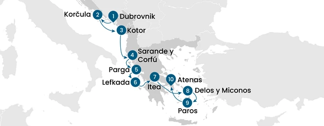 De Dubrovnik a Atenas: Crucero por el Adriático y las islas griegas 