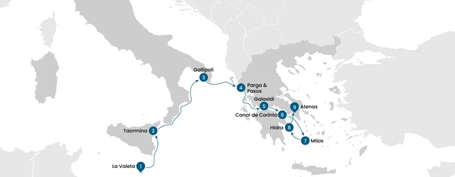 Crucero de lujo por el Mediterráneo de Malta a Atenas