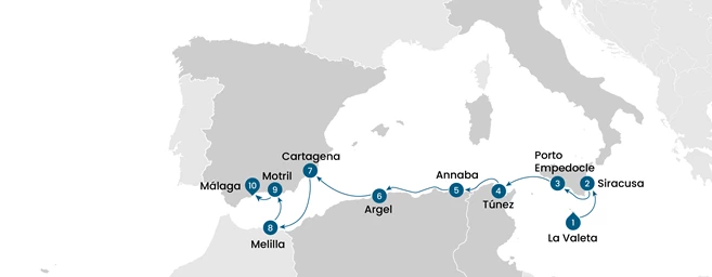 Crucero por el Mediterráneo: De Malta a España