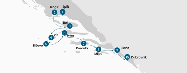Croatia Islands Cruise from Split to Dubrovnik