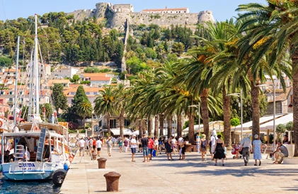 Hvar old town walking promenade