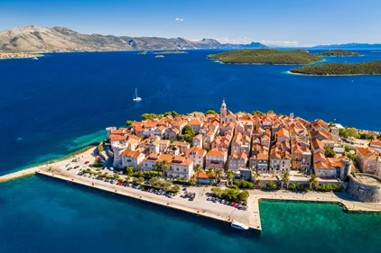 Korčula Old Town cobbled streets and medieval towers"
