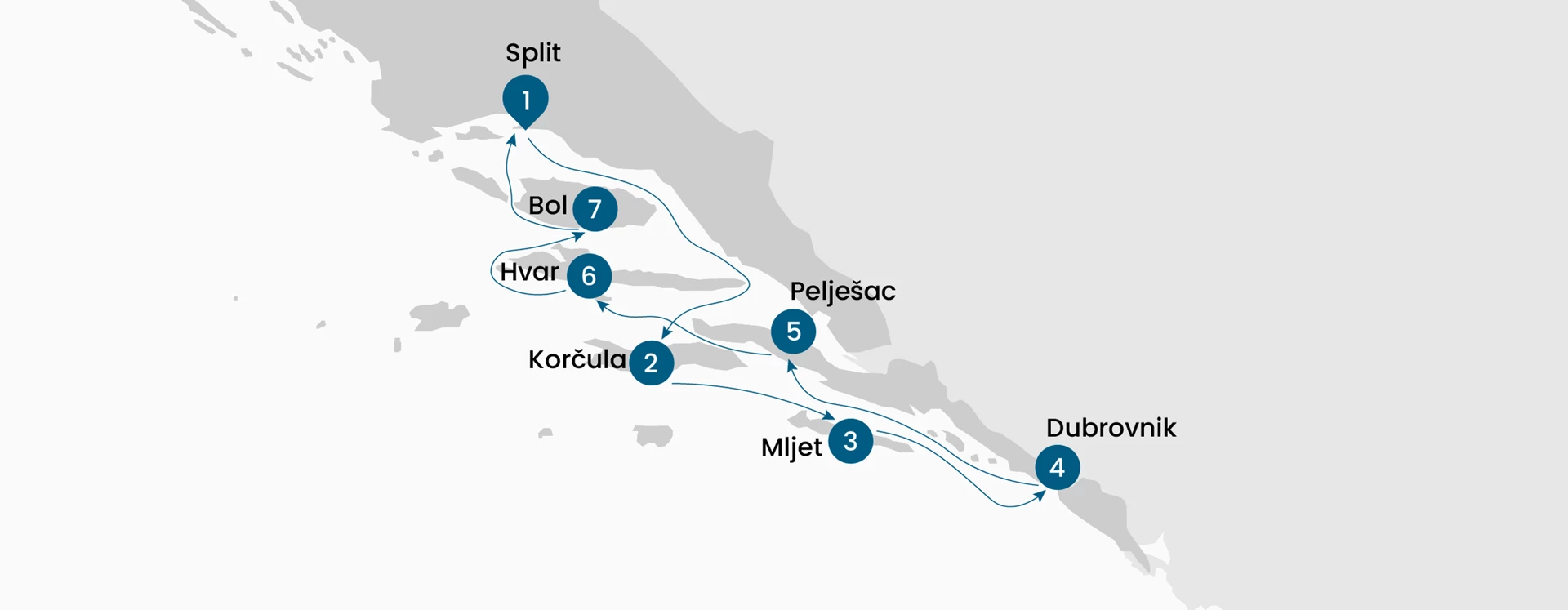 Mapa Crucero de lujo Paraíso croata