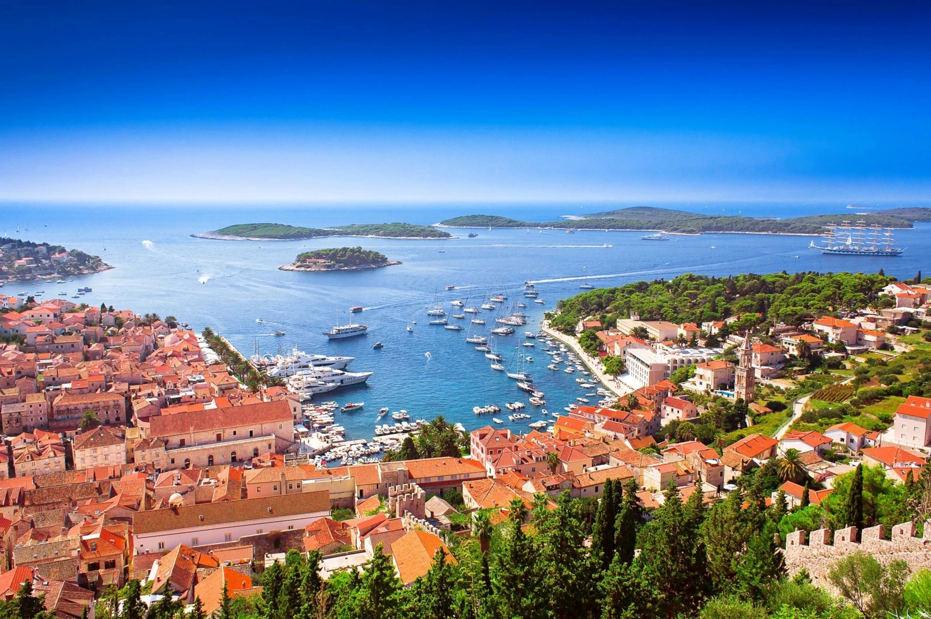 Panorama of Hvar harbour