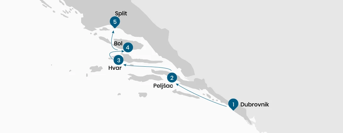 Mapa Crucero de lujo superior Paraíso croata